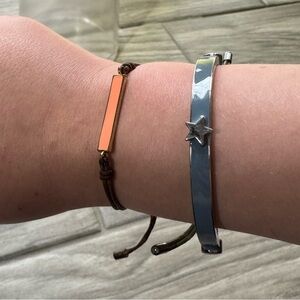 Fossil Blue and Brown Bracelet Duo